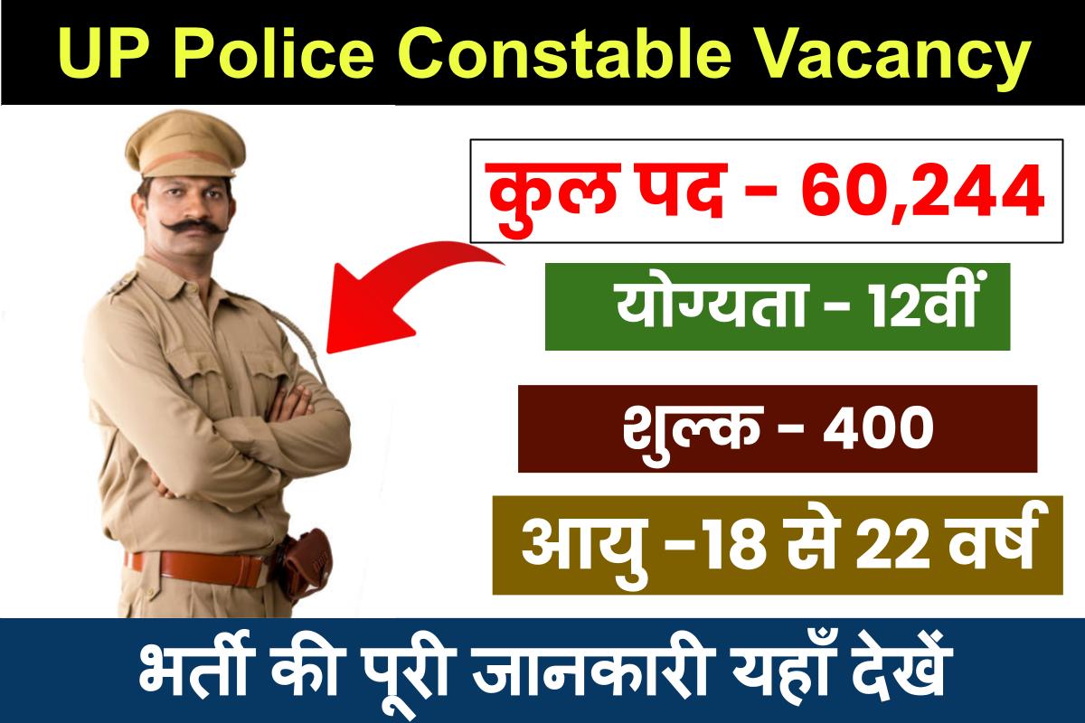UP Police Constable Vacancy 2024: 60,000 से अधिक पदों पर भर्ती, जल्दी आवेदन करें...